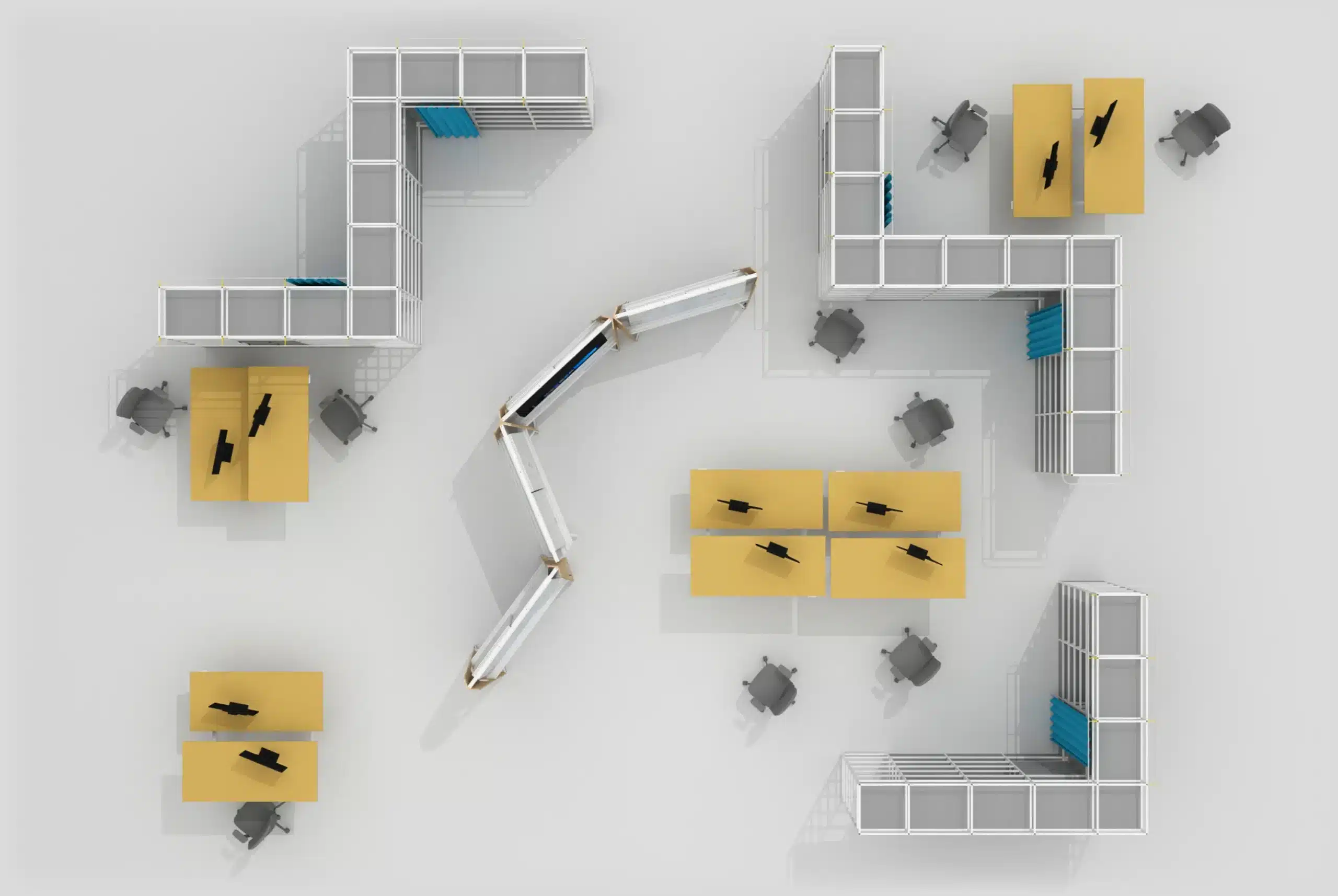 SUPERGRID™ Frame mit Tischplatte, Viererkombination